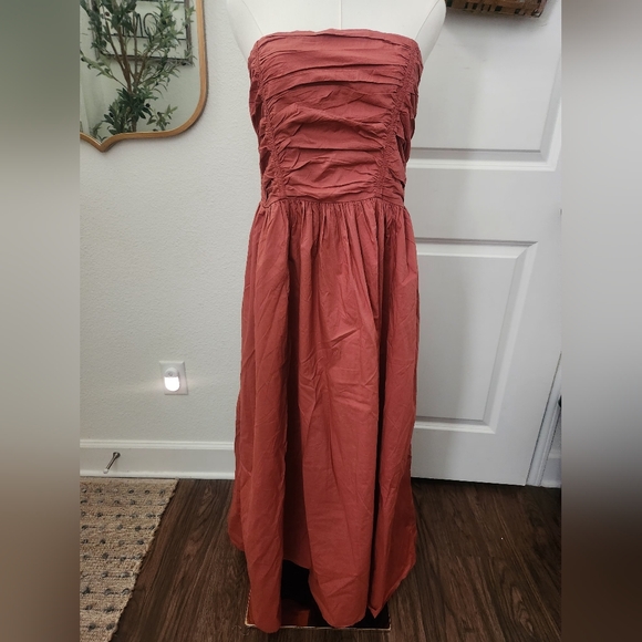 NWT American Eagle Strapless Rust Dress - Picture 2 of 8